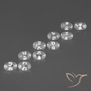 Pedras preciosas de Zircão Branco claro natural de 7.86 ct, oval, VVS-VS