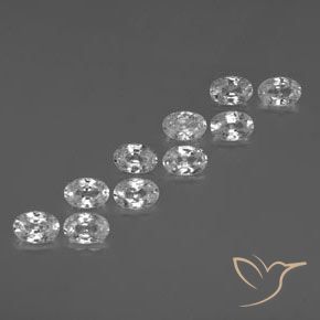 Pedras preciosas de Zircão Branco claro natural de 7.39 ct, oval, VVS-VS