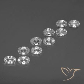 Pedras preciosas de Zircão Branco claro natural de 6.96 ct, oval, VVS-VS