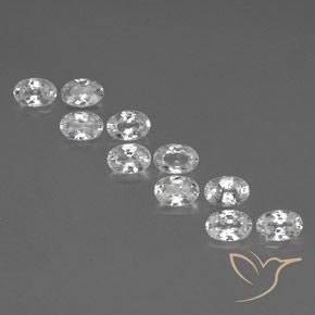 7.42ctw Natural Branco claro Zircão, oval, VVS-VS