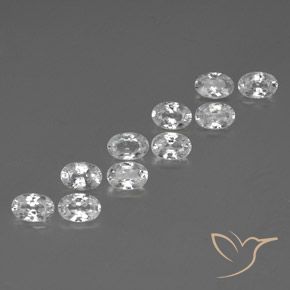 Pedras preciosas de Zircão Branco claro natural de 7.42 ct, oval, VVS-VS