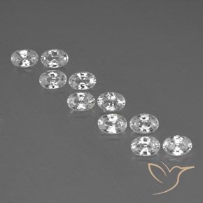 7.62ctw Natural Branco Zircão, oval, VVS-VS