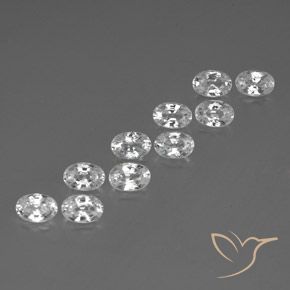 Pedras preciosas de Zircão Branco natural de 7.62 ct, oval, VVS-VS