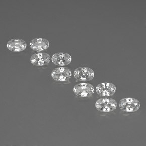 Pedras preciosas de zircão branco natural de 7,65 ct, corte oval, VVS-VS