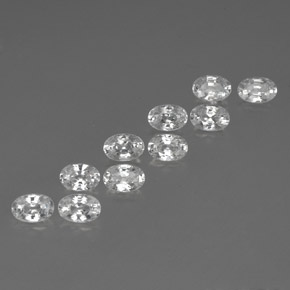 Pedras preciosas de zircão branco natural de 7,65 ct, corte oval, VVS-VS