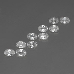 Pedras preciosas de zircão branco natural de 7,20 ct, corte oval, VVS-VS