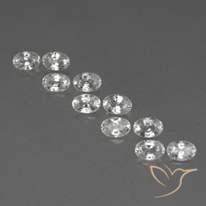 7.92ctw Natural Branco Zircão, oval, VVS-VS