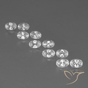8.29ctw Natural Branco Zircão, oval, VVS-VS
