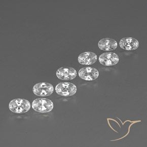Pedras preciosas de Zircão Branco natural de 8.29 ct, oval, VVS-VS