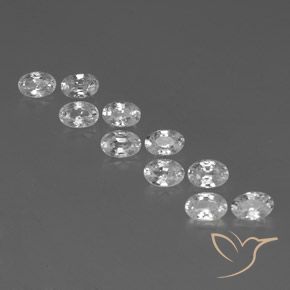 7.39ctw Natural Branco Zircão, oval, VVS-VS