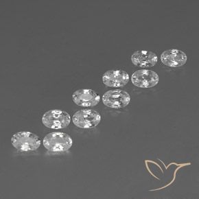 Pedras preciosas de Zircão Branco natural de 7.39 ct, oval, VVS-VS