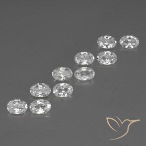 Pedras preciosas de Zircão Branco natural de 7.04 ct, oval, VVS-VS
