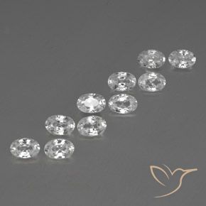 Pedras preciosas de Zircão Branco natural de 7.41 ct, oval, VVS-VS