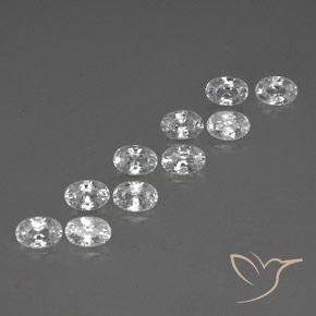 Pedras preciosas de Zircão Branco natural de 8.09 ct, oval, VVS-VS