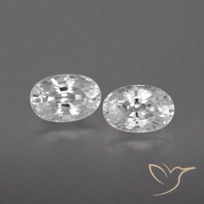 1.79ctw Natural Branco Zircão, oval, VVS