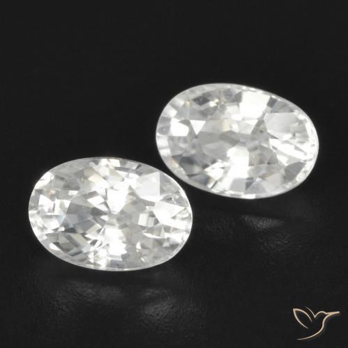 Pedras preciosas de Zircão Branco natural de 1.66 ct, oval, VVS-VS