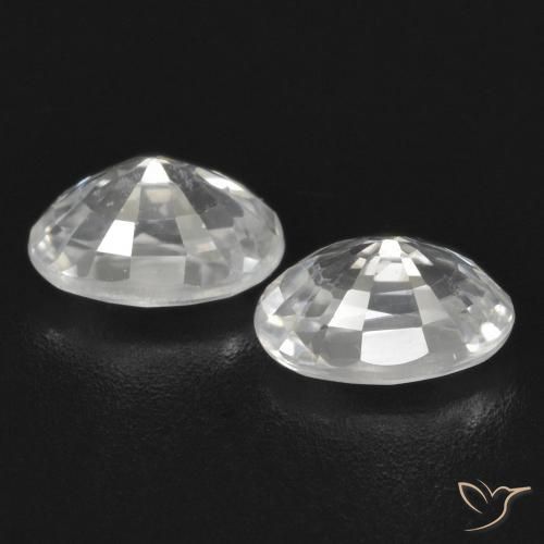 Pedras preciosas de Zircão Branco natural de 1.66 ct, oval, VVS-VS