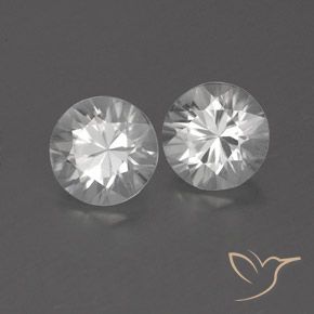 Pedras preciosas de Zircão Branco natural de 1.87 ct, Corte Redondo, VVS