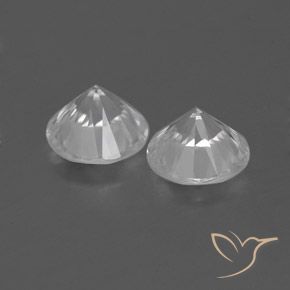 Pedras preciosas de Zircão Branco natural de 1.87 ct, Corte Redondo, VVS