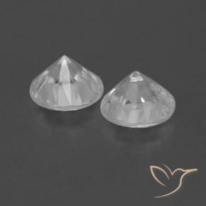 Pedras preciosas de Zircão Branco natural de 0.00 ct, Redondo, VVS-VS