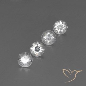 Pedras preciosas de Zircão Branco natural de 3.84 ct, Redondo, VVS-VS