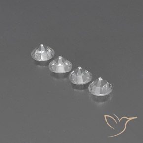 Pedras preciosas de Zircão Branco natural de 3.84 ct, Redondo, VVS-VS