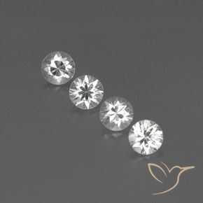 3.83ctw Natural Branco Zircão, Redondo, VVS-VS