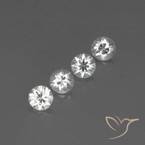 Pedras preciosas de Zircão Branco natural de 3.83 ct, Redondo, VVS-VS