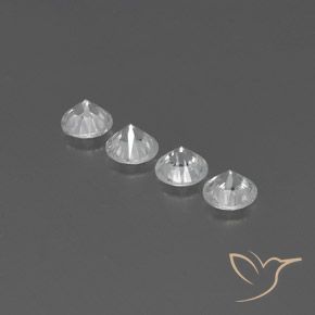 Pedras preciosas de Zircão Branco natural de 3.83 ct, Redondo, VVS-VS