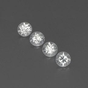 Pedras preciosas de zircão branco natural de 3,74 ct, corte redondo, VVS-VS