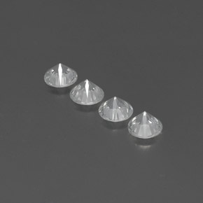 Pedras preciosas de zircão branco natural de 3,74 ct, corte redondo, VVS-VS