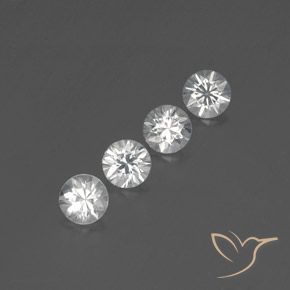 Pedras preciosas de Zircão Branco natural de 3.65 ct, Redondo, VVS-VS