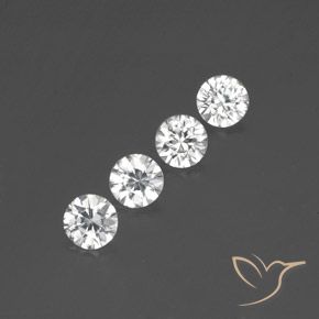 Pedras preciosas de Zircão Branco natural de 3.58 ct, Redondo, VVS-VS
