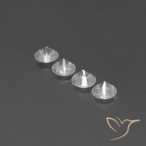 Pedras preciosas de Zircão Branco natural de 3.58 ct, Redondo, VVS-VS
