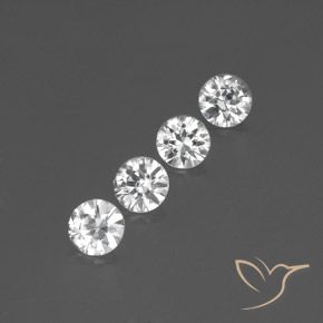 Pedras preciosas de Zircão Branco natural de 3.63 ct, Redondo, VVS-VS