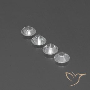 Pedras preciosas de Zircão Branco natural de 3.63 ct, Redondo, VVS-VS