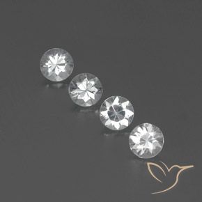 3.79ctw Natural Branco Zircão, Redondo, VVS-VS