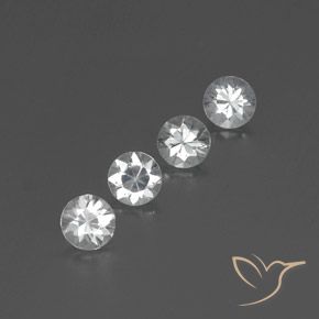 Pedras preciosas de Zircão Branco natural de 3.79 ct, Redondo, VVS-VS