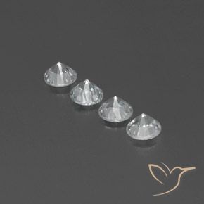 Pedras preciosas de Zircão Branco natural de 3.79 ct, Redondo, VVS-VS