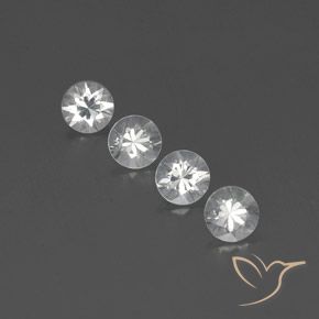 3.74ctw Natural Branco Zircão, Redondo, VVS-VS
