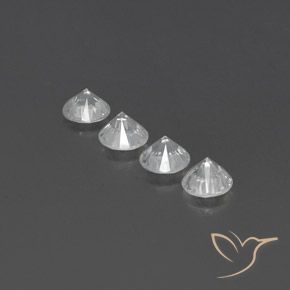 Pedras preciosas de Zircão Branco natural de 3.74 ct, Redondo, VVS-VS