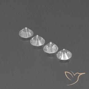 Pedras preciosas de Zircão Branco natural de 3.69 ct, Redondo, VVS