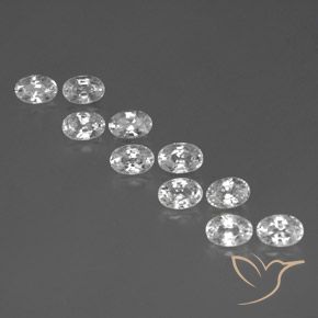8.11ctw Natural Branco Zircão, oval, VVS-VS