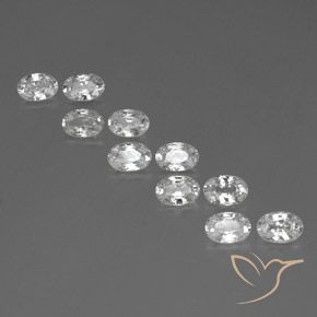 6.80ctw Natural Branco Zircão, oval, VVS-VS