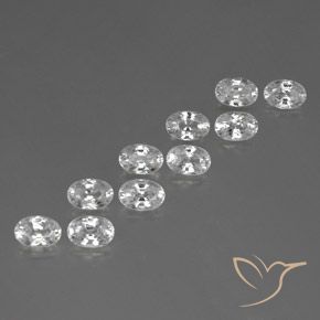 Pedras preciosas de Zircão Branco natural de 8.12 ct, oval, VVS-VS