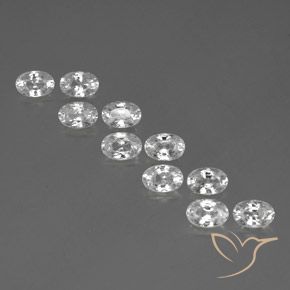 7.74ctw Natural Branco Zircão, oval, VVS-VS