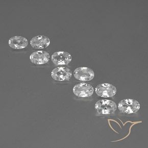 7.14ctw Natural Branco Zircão, oval, VVS-VS