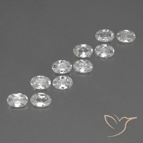 Pedras preciosas de Zircão Branco natural de 6.66 ct, oval, VVS-VS