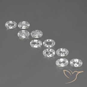 7.45ctw Natural Branco Zircão, oval, VVS-VS