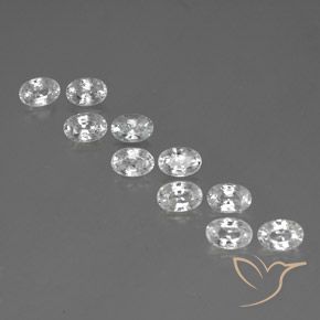7.78ctw Natural Branco Zircão, oval, VVS-VS